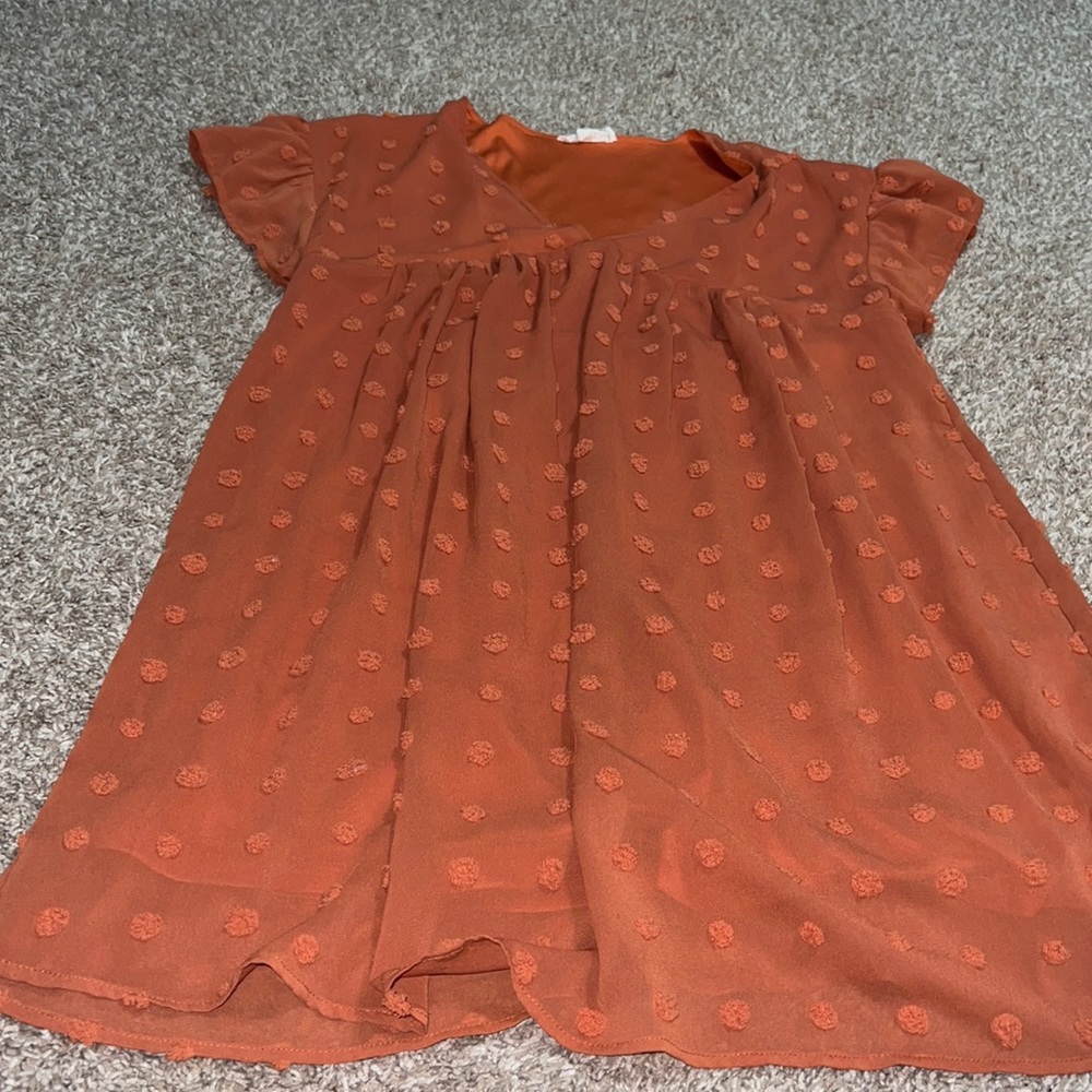 Rust orange baby doll dress